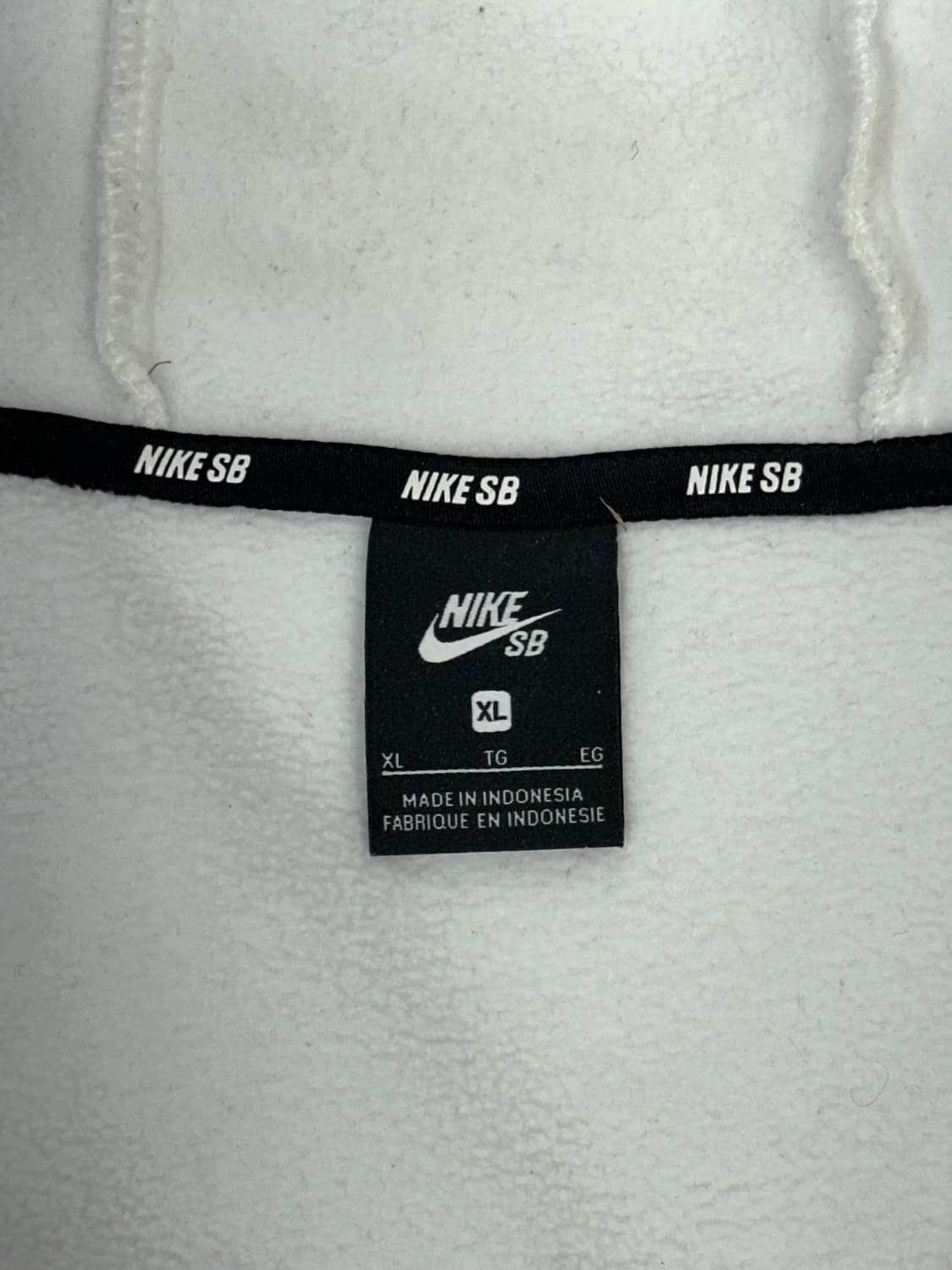 Nike 화이트 블랙 후리스 아노락 후드 자켓 XL 상품이미지7