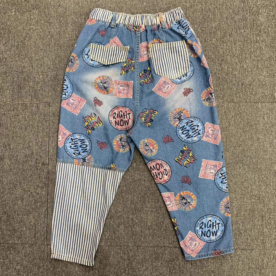 [M] VTG 배기핏 패치워크 밴딩팬츠 상품이미지2