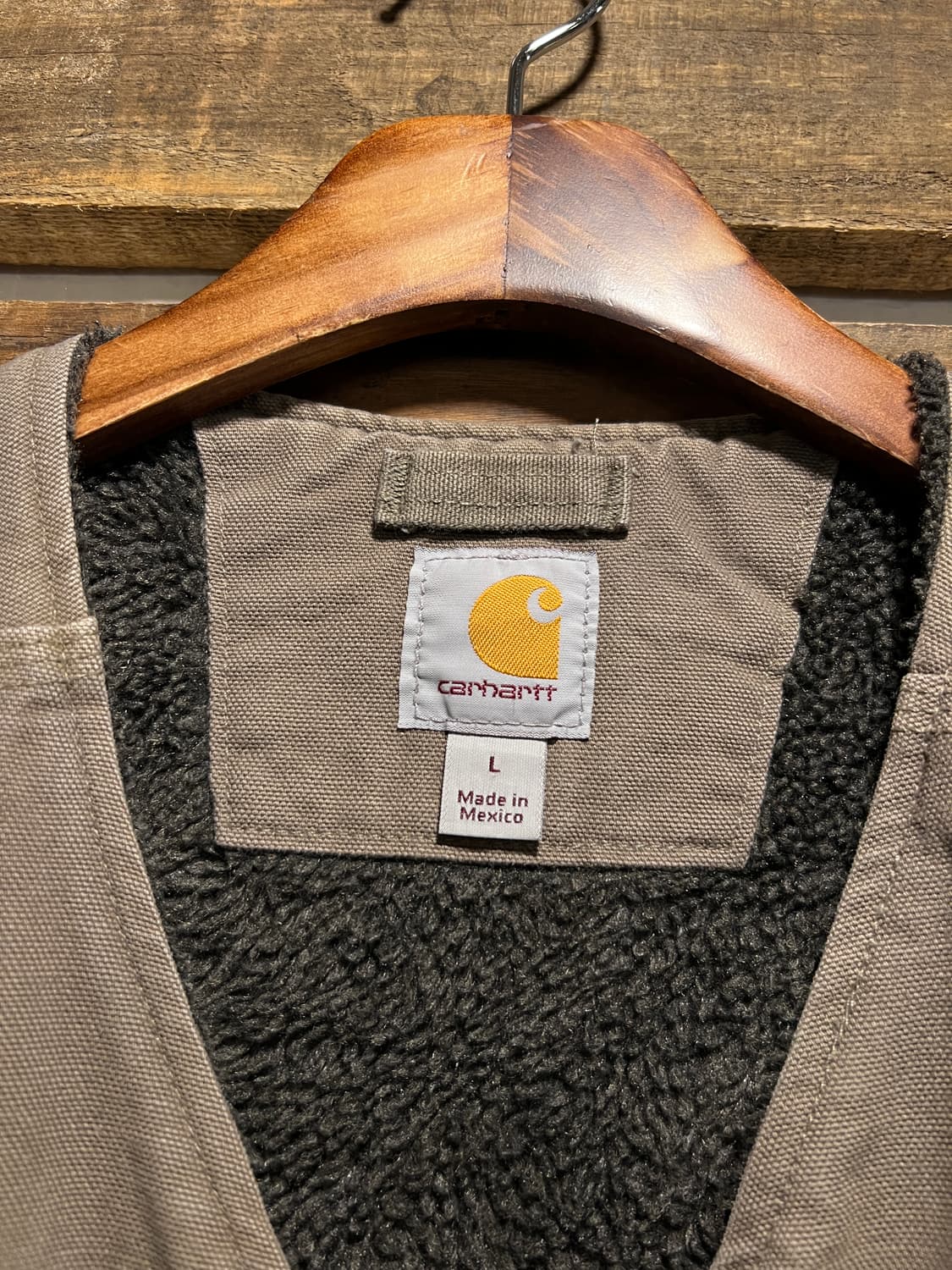 [L]칼하트 USA 빈티지 페인팅 차콜 캔버스 워크 베스트 상품이미지2
