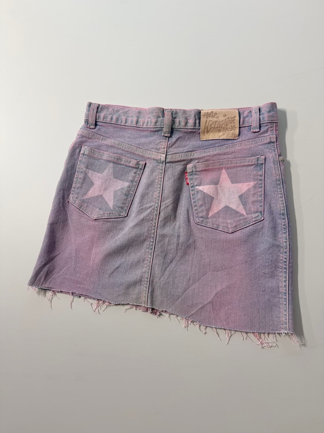 스타 프린티드 핑크 데님 스커트 상품이미지2