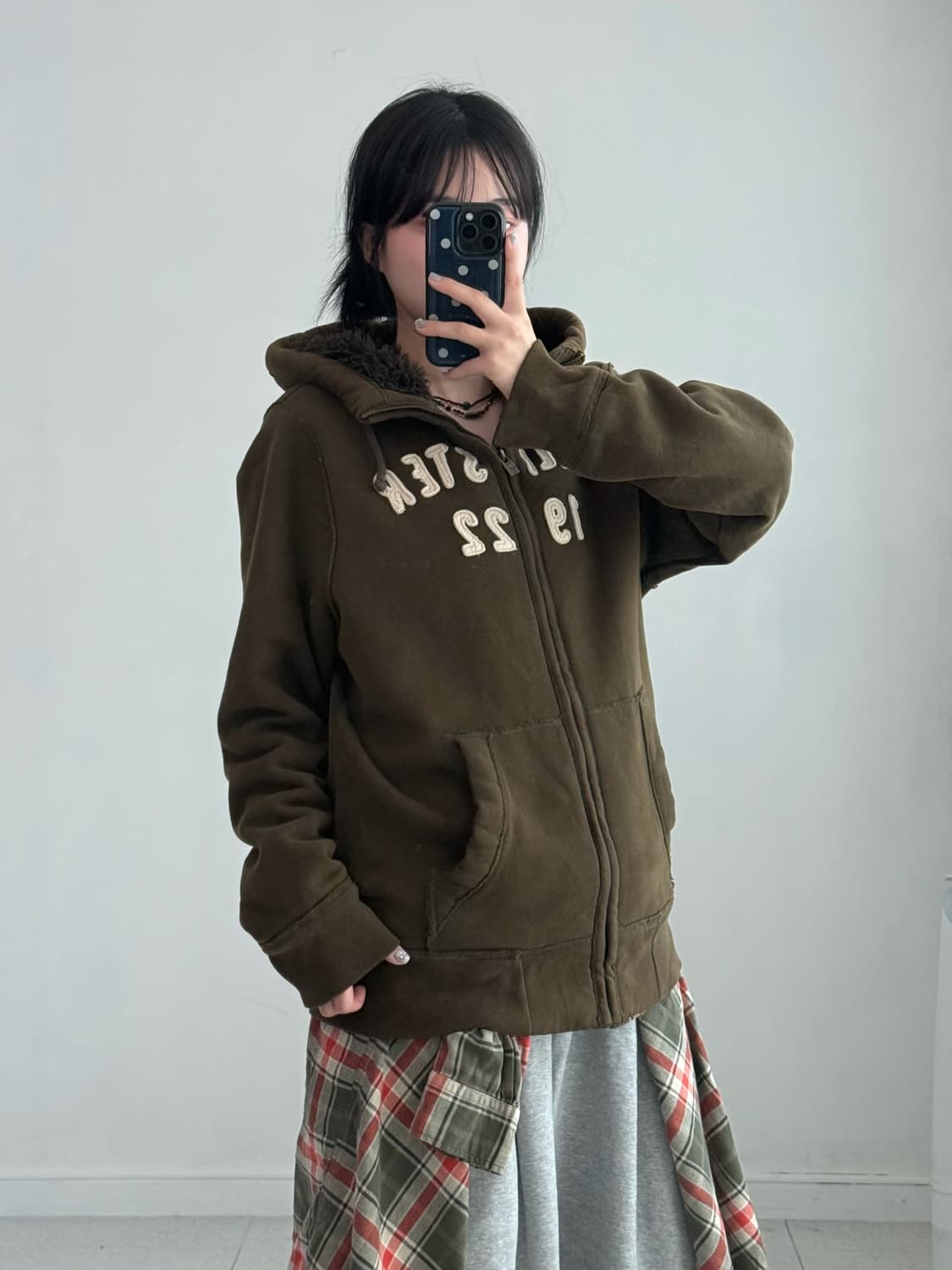 홀리스터 보아털 카키 후드집업 상품이미지3