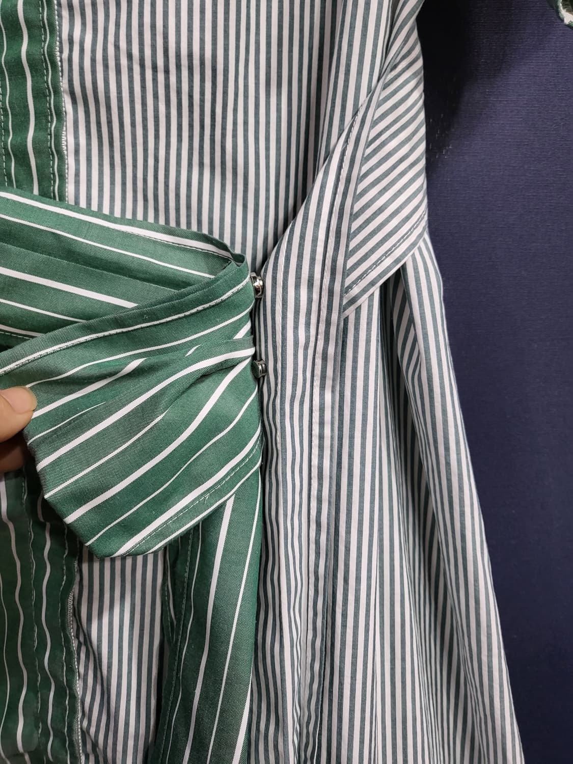 스트라이프 벨트 셔츠식 롱원피스 상품이미지6