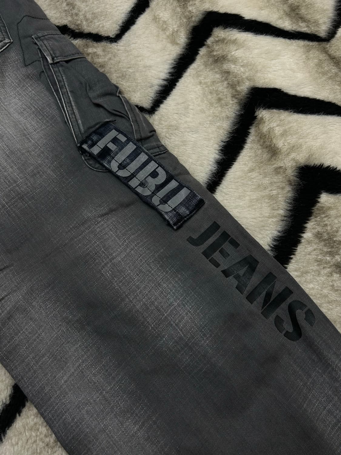 [30]FUBU 후부 00s 스트링 카고 데님팬츠/그레이 상품이미지1