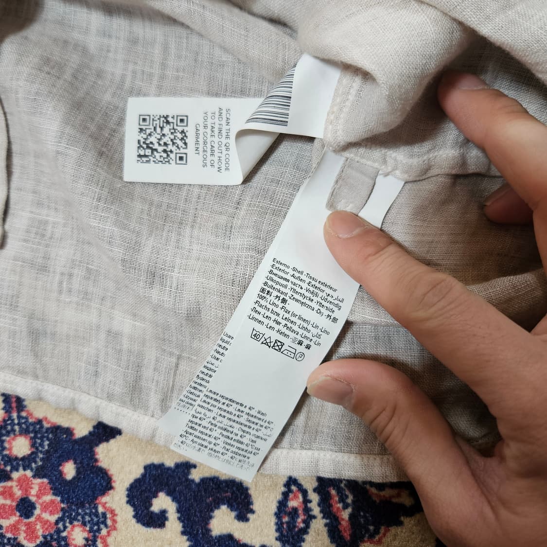 120%리노(120%Lino) in Italy 셔링 디테일 셔츠 M 상품이미지6