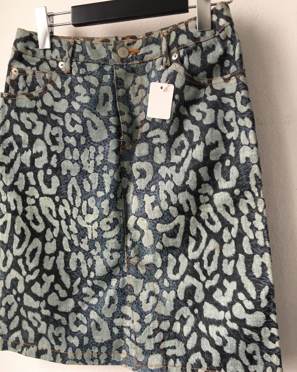 Ozone community leopard pattern denim sk 상품이미지3