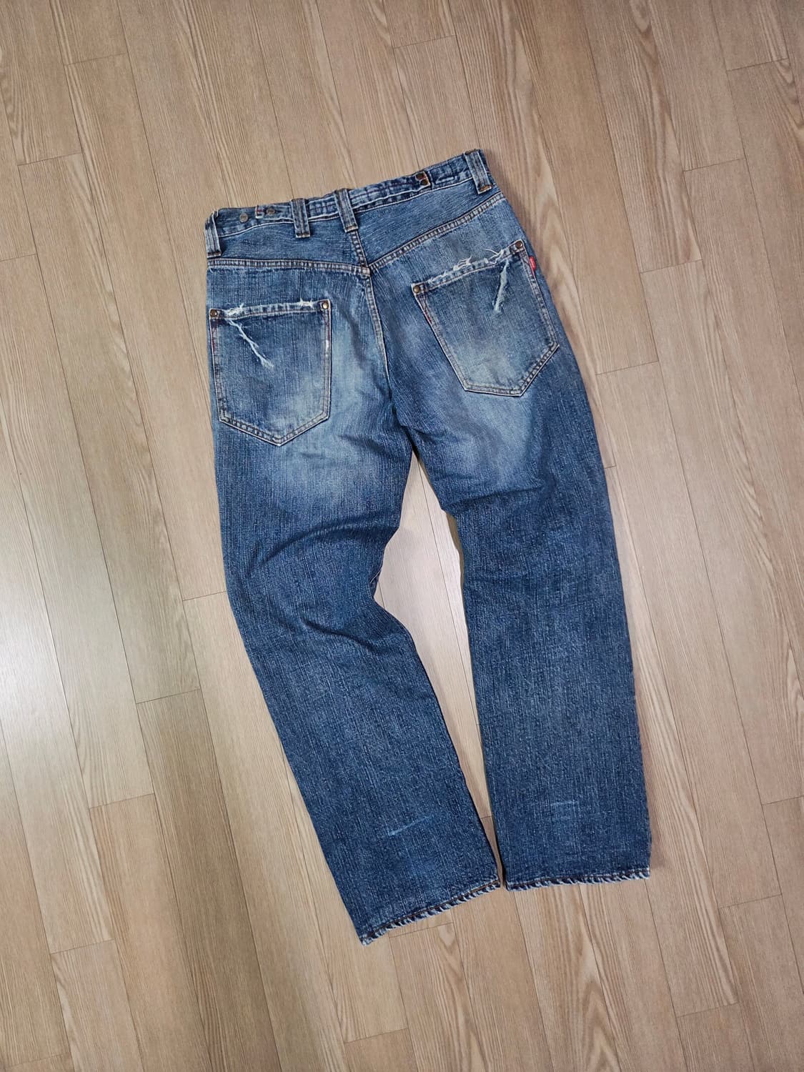 PEOPLE JAPAN 신치백 워싱 디테일 데님 팬츠 상품이미지7