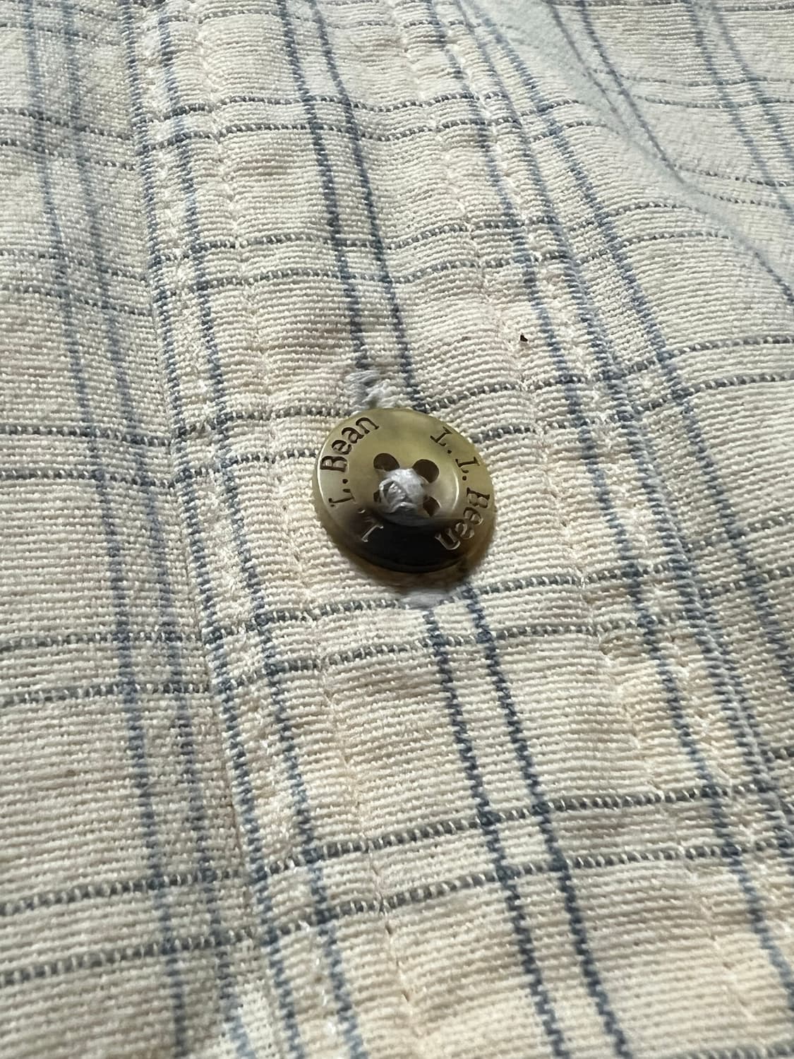 엘엘빈 베이지 코튼 버튼다운 셔츠 M 상품이미지3