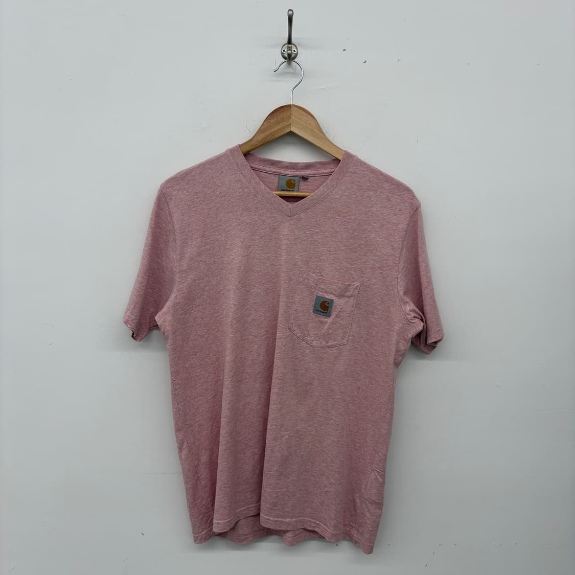 칼하트 포켓 V넥 반팔티 핑크 공용M 상품이미지1