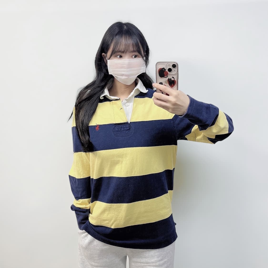 폴로 랄프로렌 포니 로고 아이코닉 스트라이프 럭비 티셔츠 상품이미지1