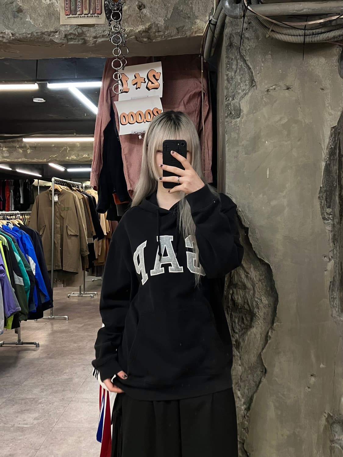 갭 빅로고 후드티 블랙 L #csz2932 상품이미지2