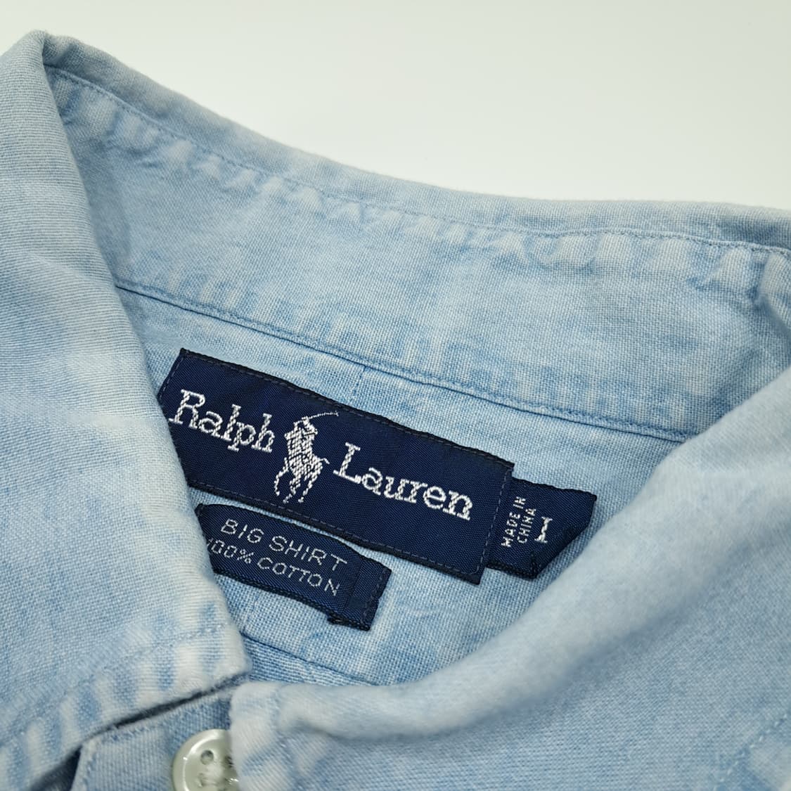CK006 L 폴로 90s 빅셔츠 멀티포니 샴브레이 데님 셔츠 남방 상품이미지3