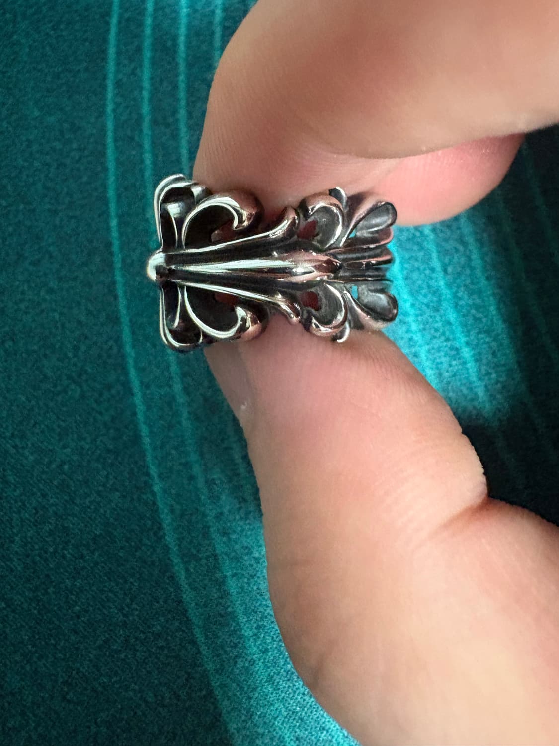 [US5] 크롬하츠 더블 플로럴링 더블 플로랄링 실버 반지 상품이미지2