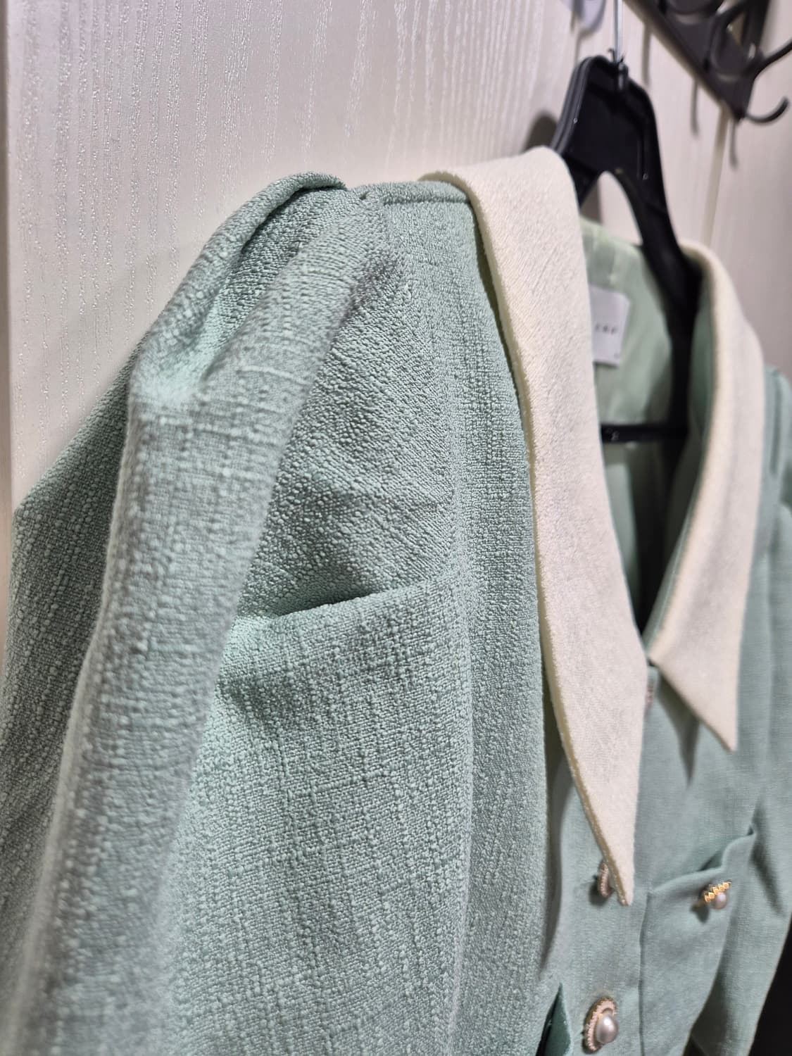 (세일)(새상품)Chlone 민트 트위드 셋업 스커트 상품이미지6