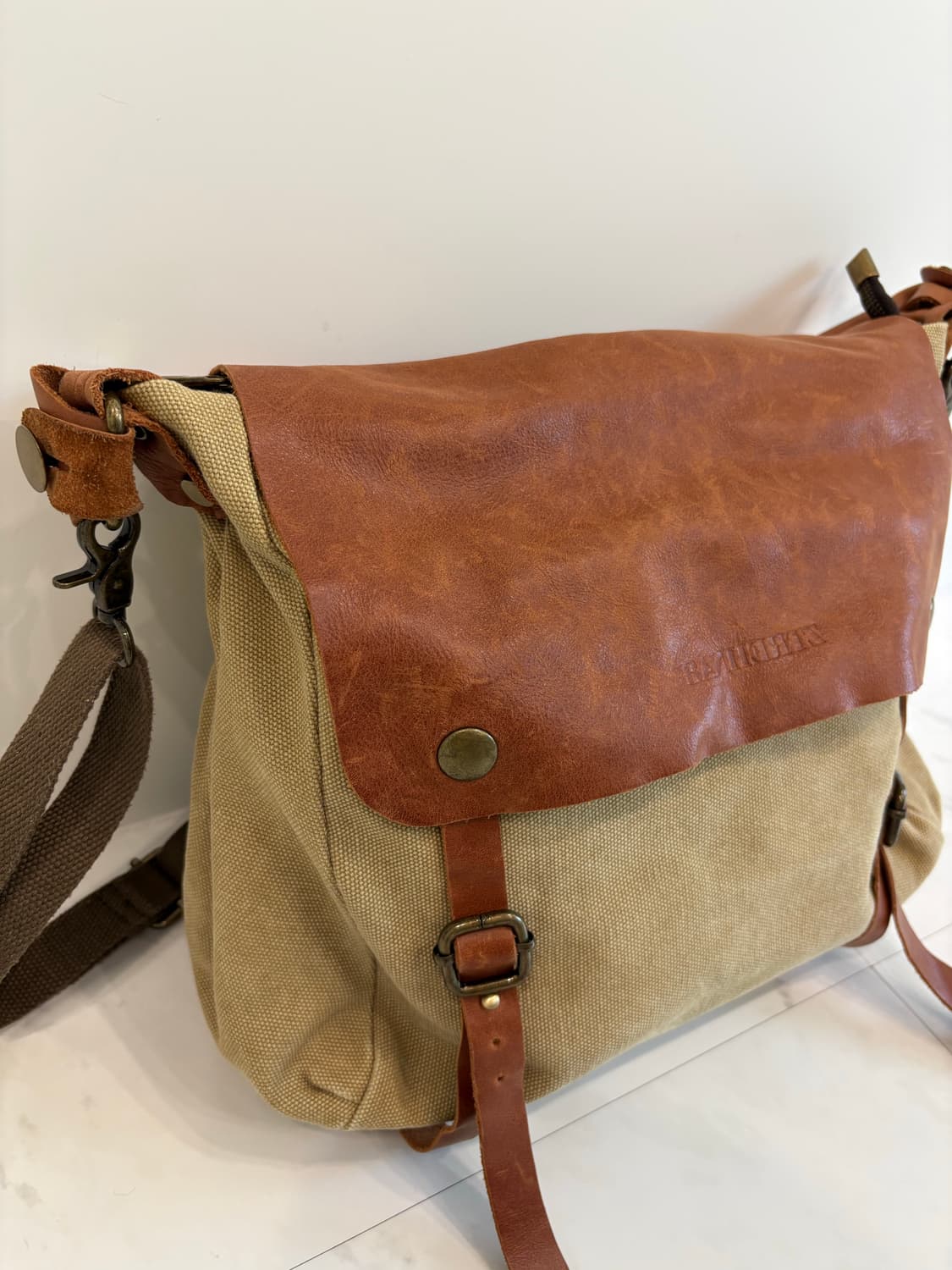 vintage benhertz cowhide canvas bag 상품이미지2