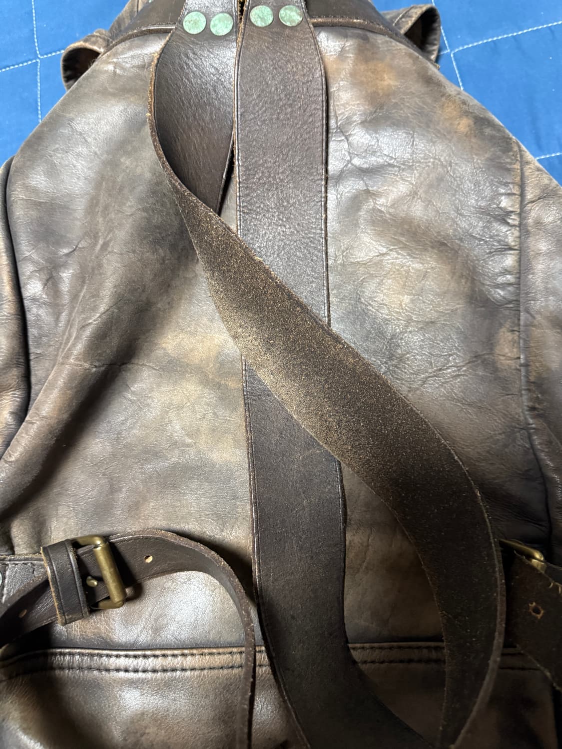 rrl 레더 럭색 판매합니다 상품이미지2