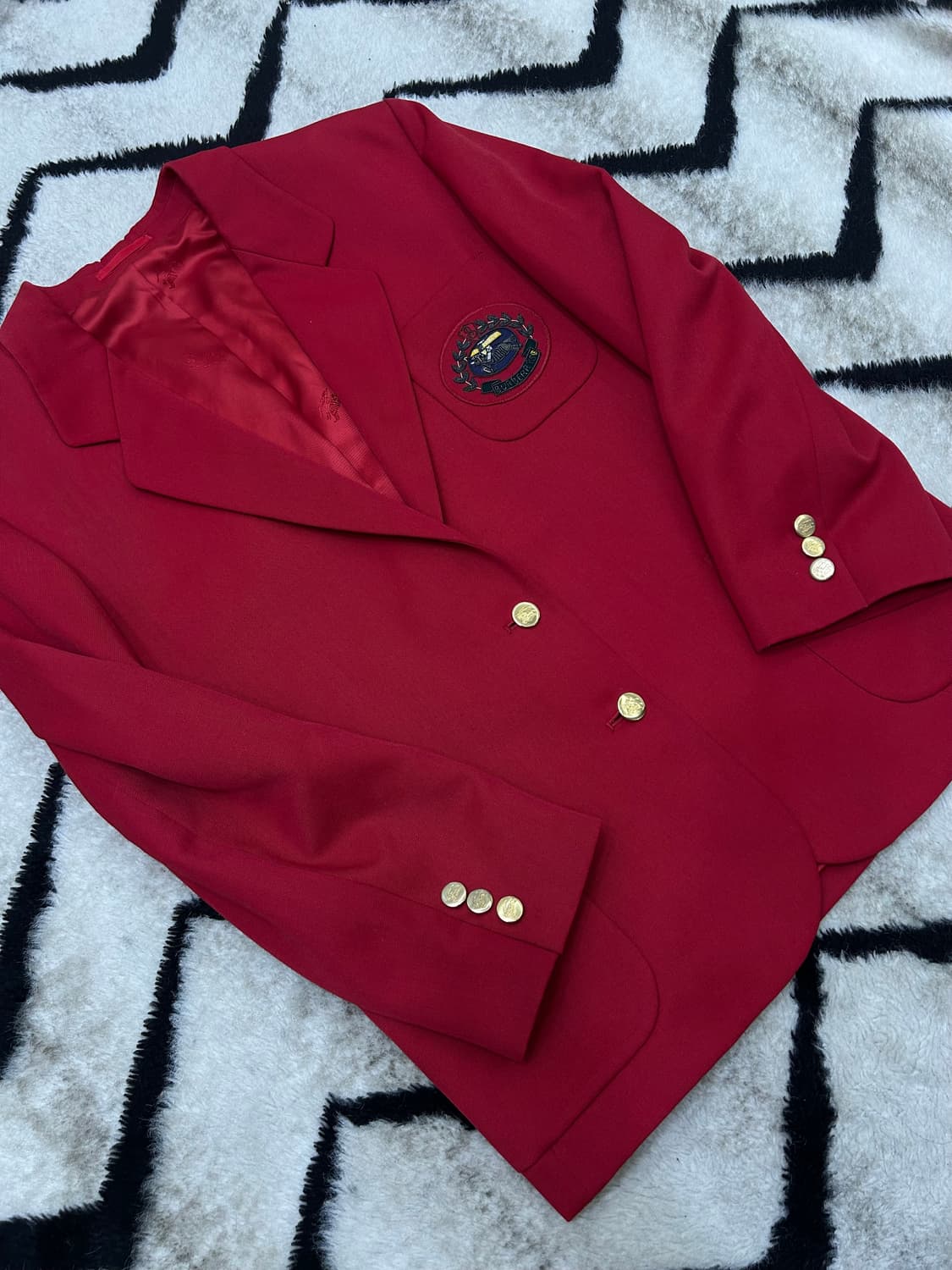 [66]버버리 크레스트 로고 금장 블레이저/레드 상품이미지1