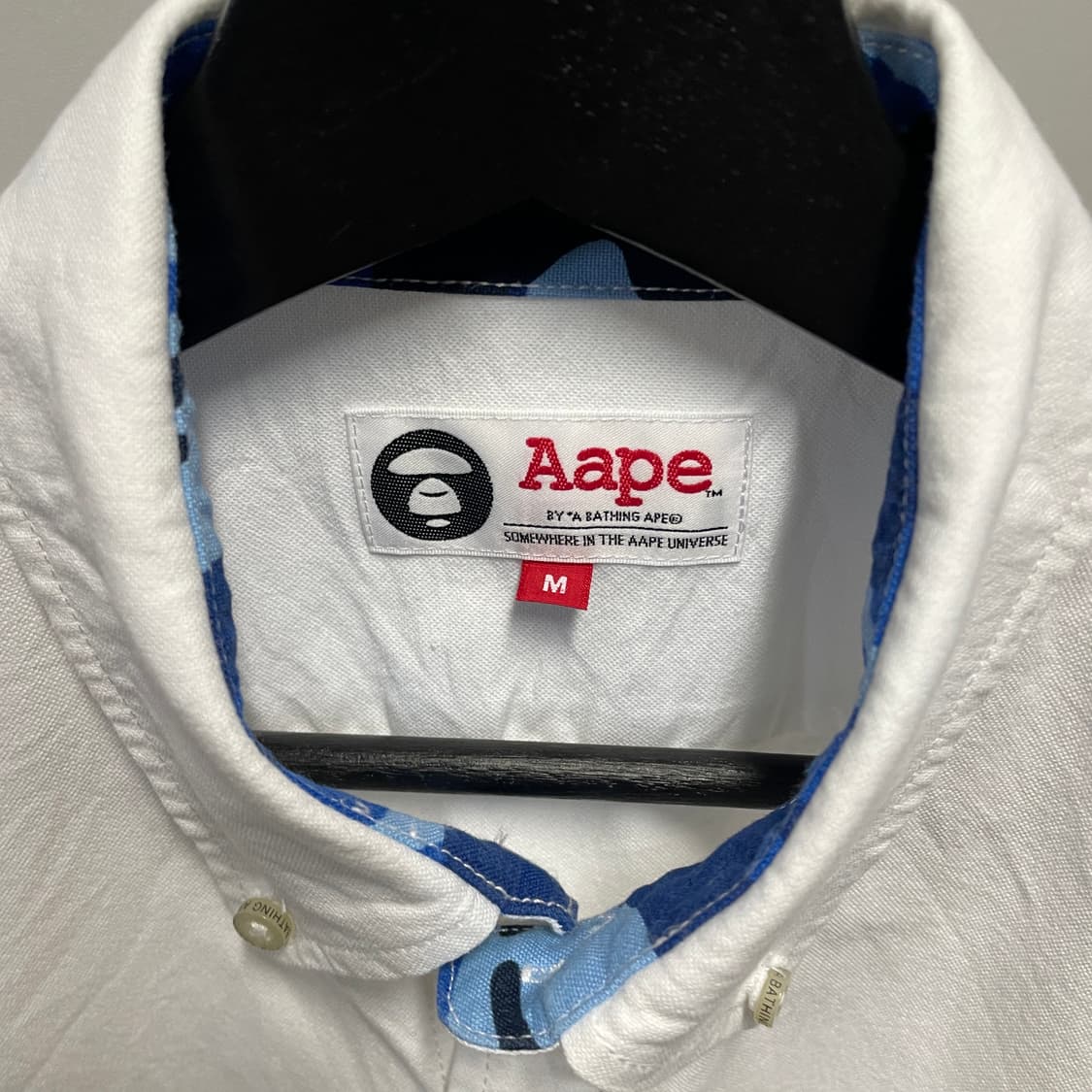 Aape Bape 에이프 베이프 사루 로고 흰색 셔츠 상품이미지3
