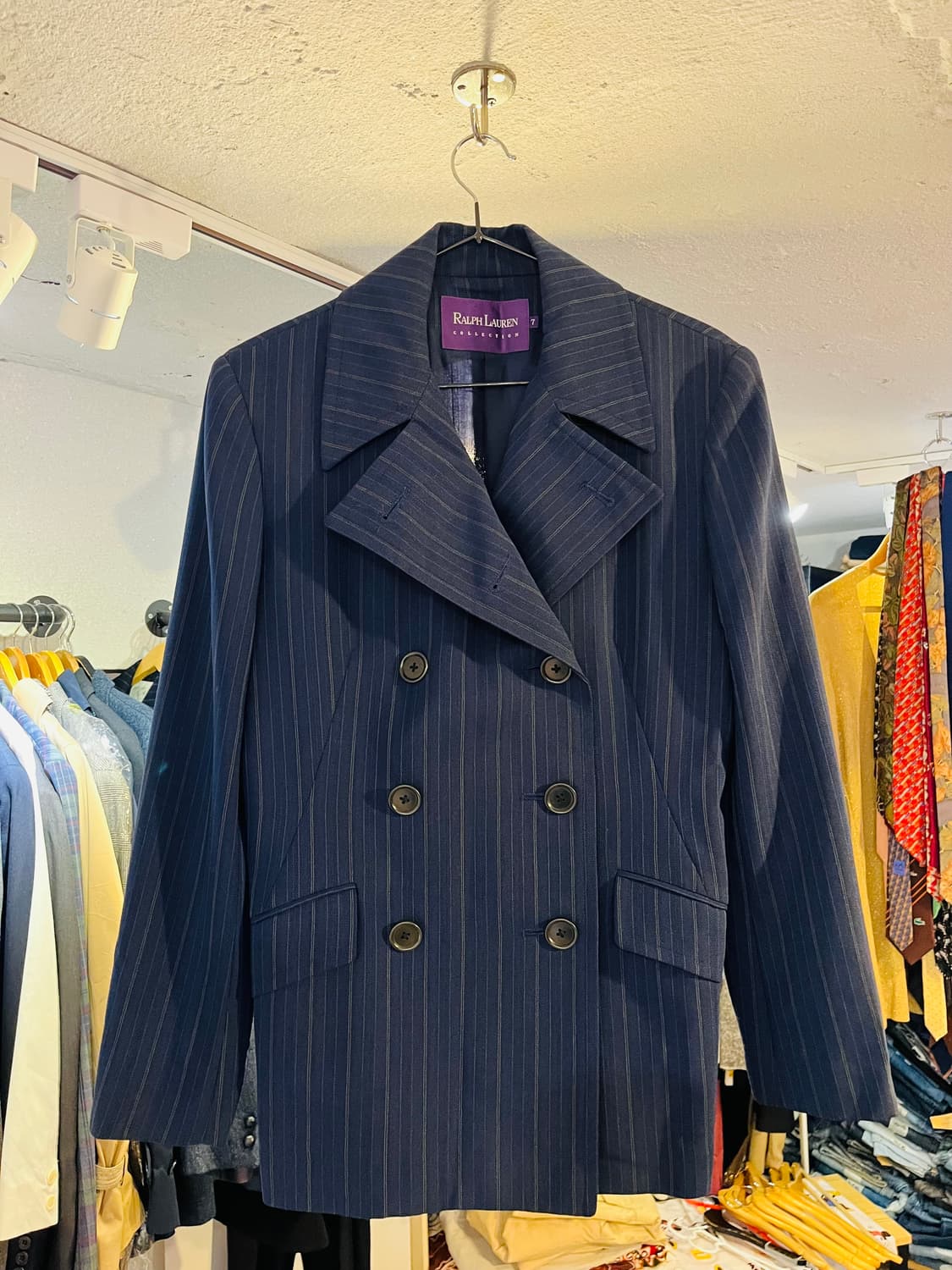 랄프로렌 컬렉션 스트라이프 울 더블 자켓 (일본제) 상품이미지1