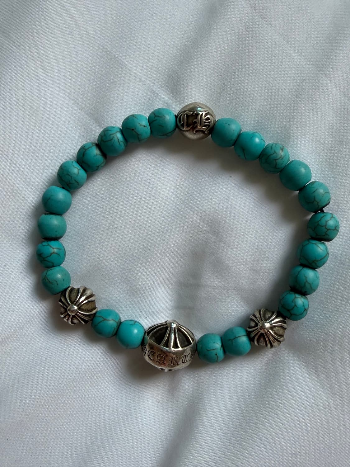 크롬하츠 8mm 4볼 비즈 팔찌 터키석 상품이미지4