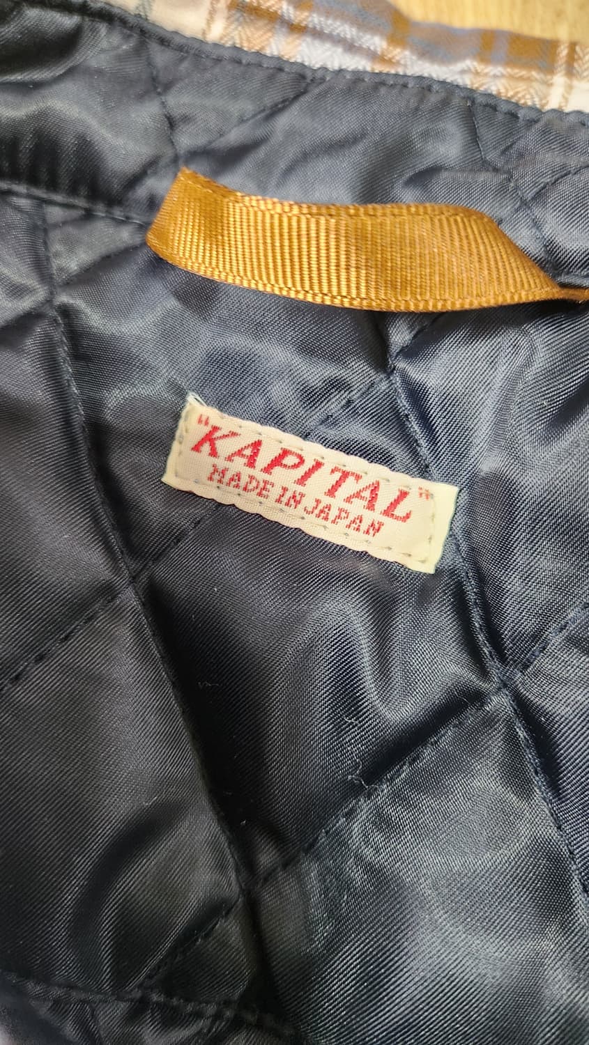 KAPITAL 캐피탈 넬 체크 x 퀼팅 슬래피 셔츠 코트 사이즈2 상품이미지4