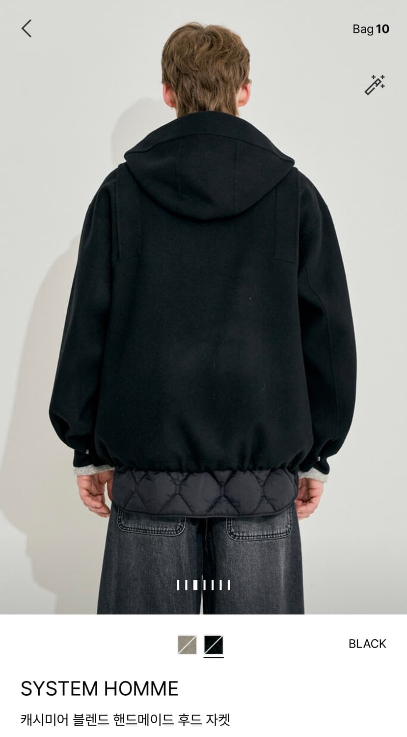 시스템옴므 캐시미어 후드자켓 블랙 95 상품이미지4