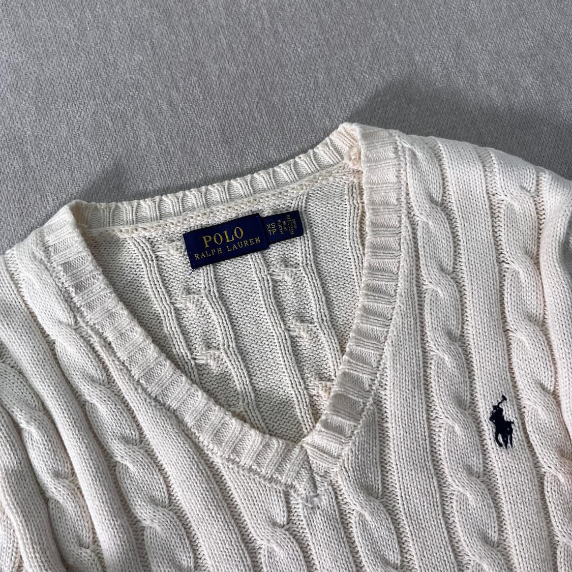90 폴로랄프로렌 브이넥 꽈배기 니트 상품이미지2