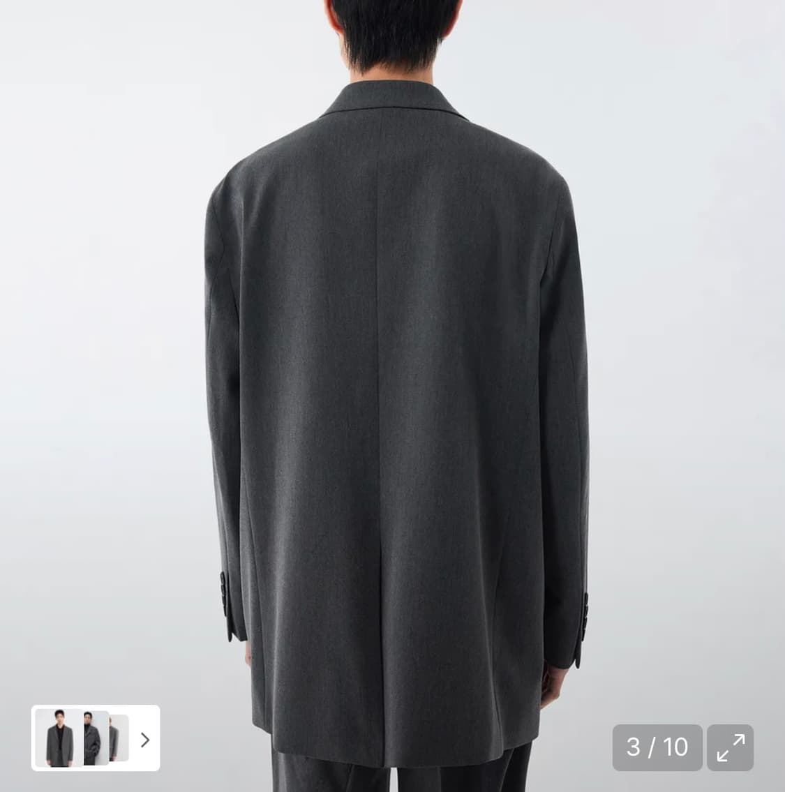 무신사스탠다드 대디 숄더 오버사이즈 블레이저 미디엄 그레이 L 상품이미지2