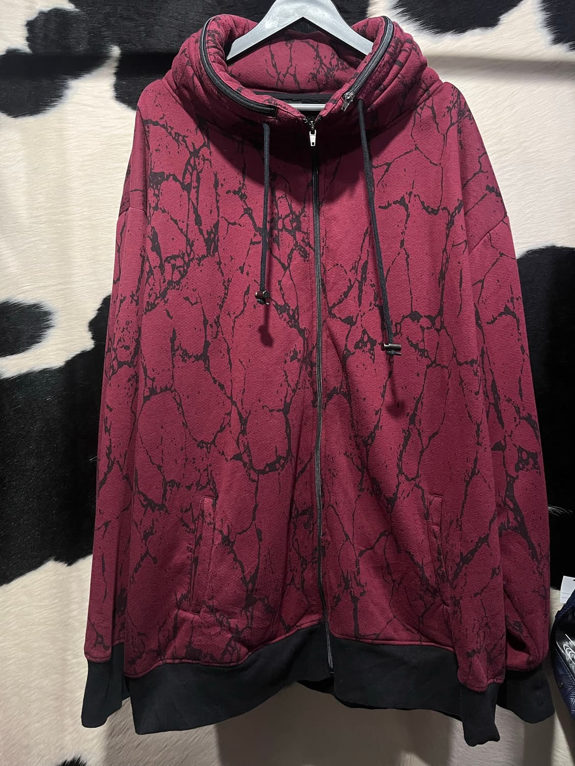 오버핏 프린팅 후드집업 상품이미지2