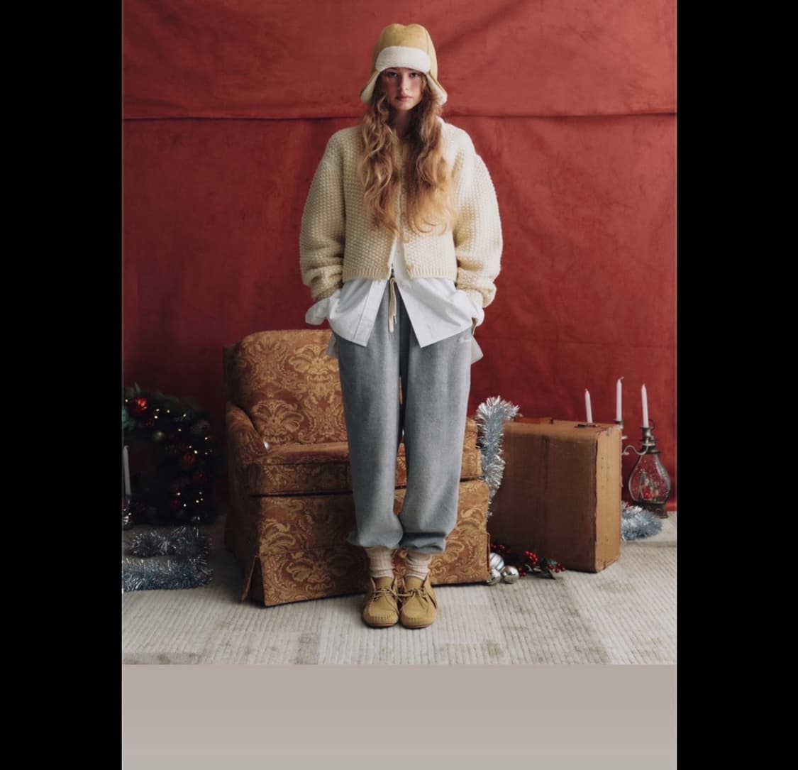 리본빛 테디 니트 가디건 아이보리 (새상품) 상품이미지3