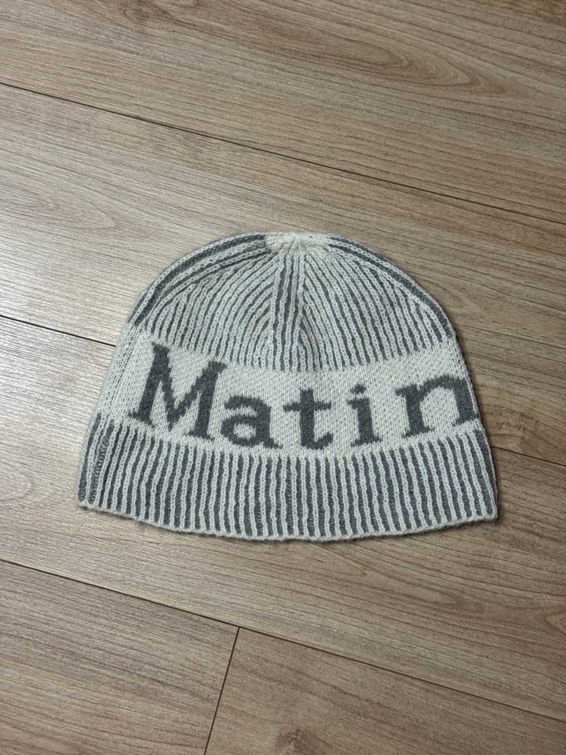 마뗑킴 스트라이프 투톤 비니 화이트 상품이미지2