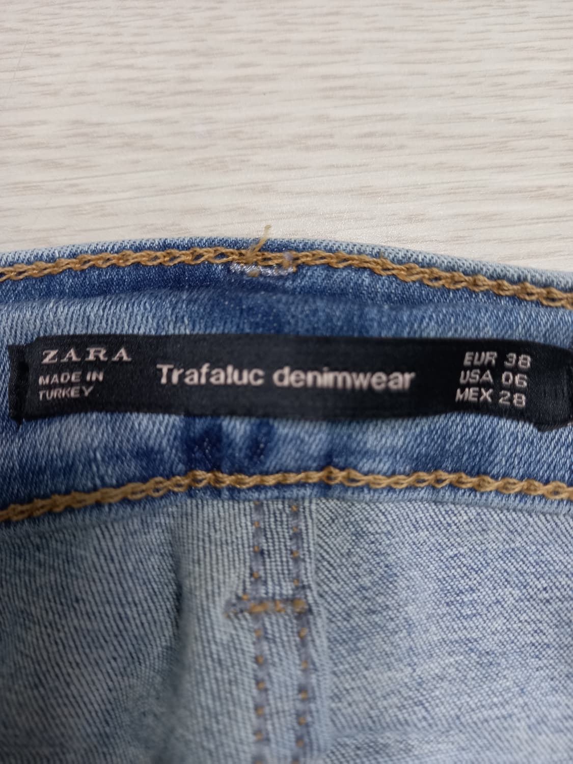 26 새상품 ZARA embrace 워싱 스판스키니 연청 26-629 상품이미지7