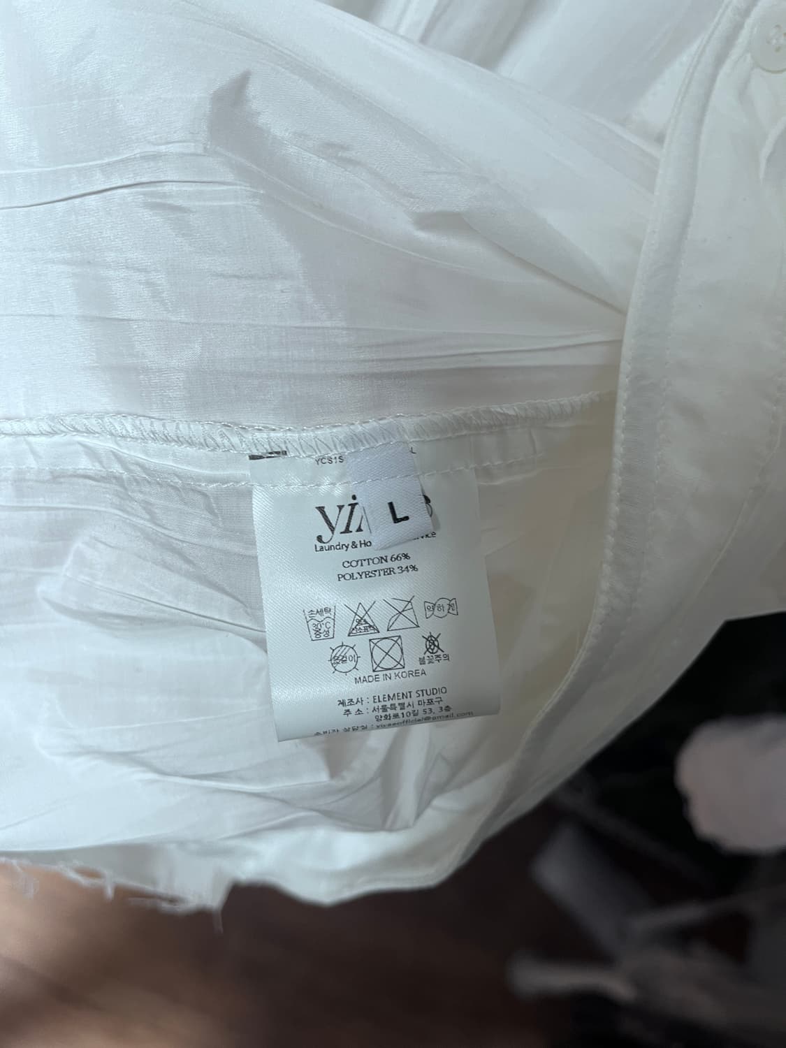 [새상품,L] 26ss yiyae 이예 와이어 셔츠 화이트 상품이미지6