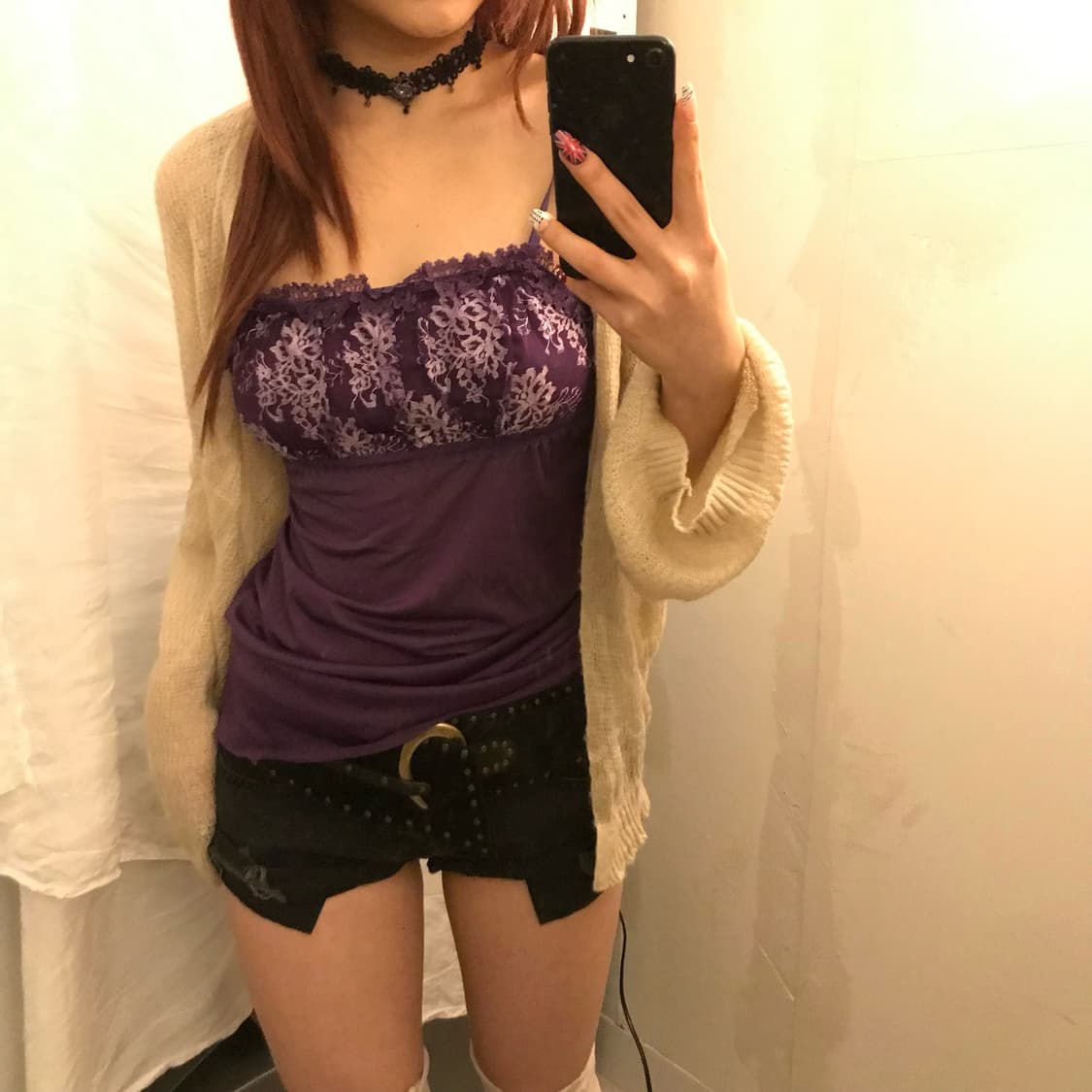 Vintage 모리걸 갸루 여리핏 니트 가디건 상품이미지3