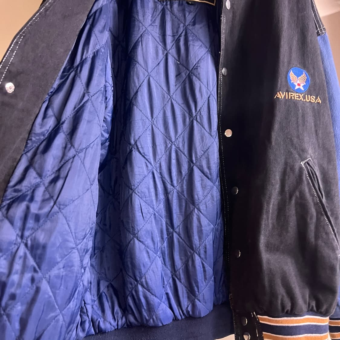 AVIREX Varsity Cotton Jacket Black/Blue 상품이미지5