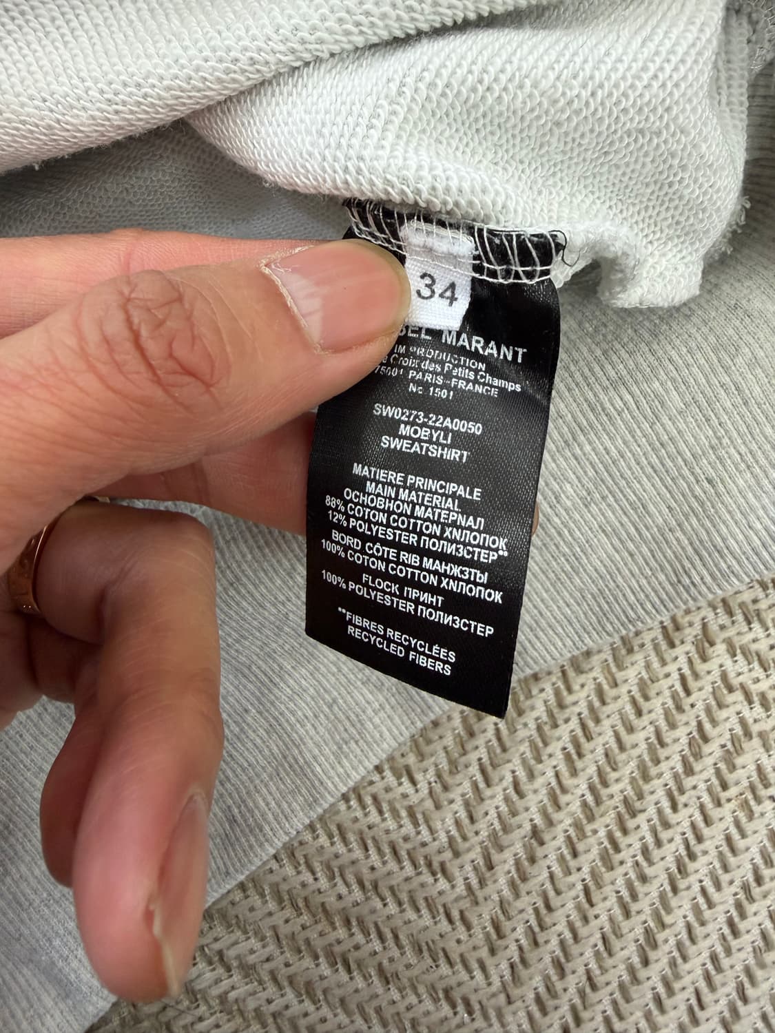 정품) 이자벨마랑 여성 모비 로고 맨투맨 스웻셔츠 34 상품이미지6