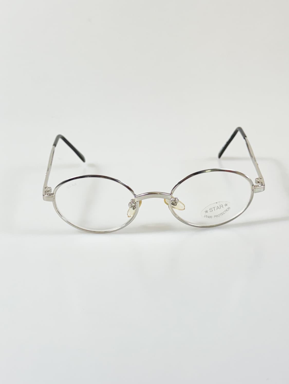 90s 일본제 STAR 실버 오벌 프레임 빈티지 안경 상품이미지2