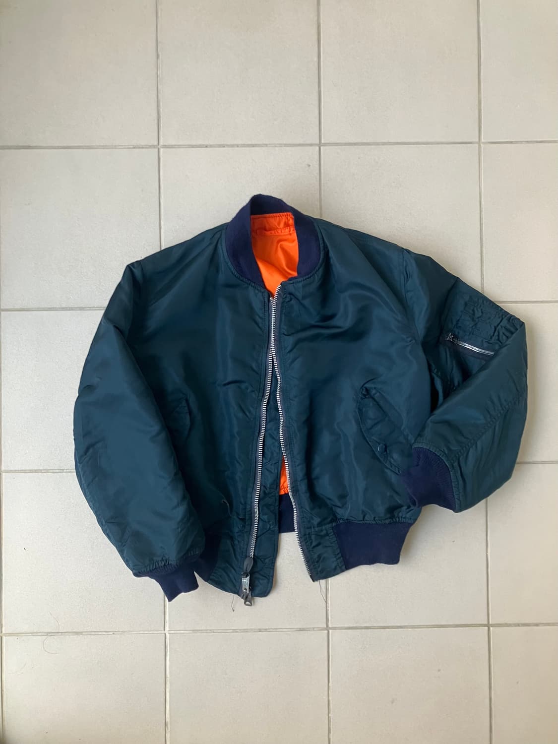 80s usaf alpha ma-1 flight jacket navy 상품이미지1