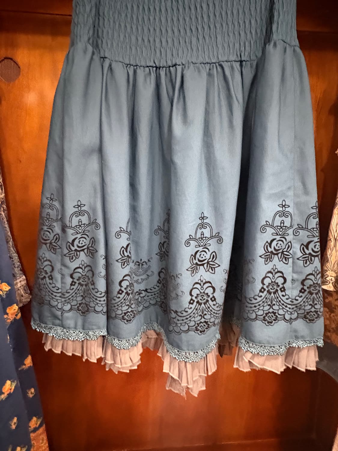 jpn vintage Romantic Lace Trim Skirt 상품이미지4