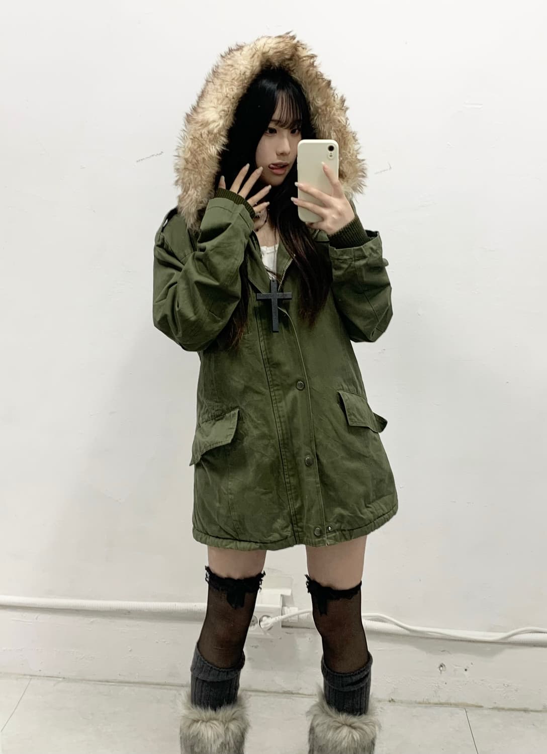 [TIJI SHOP] y2k 울프죠 야상 자켓 상품이미지4