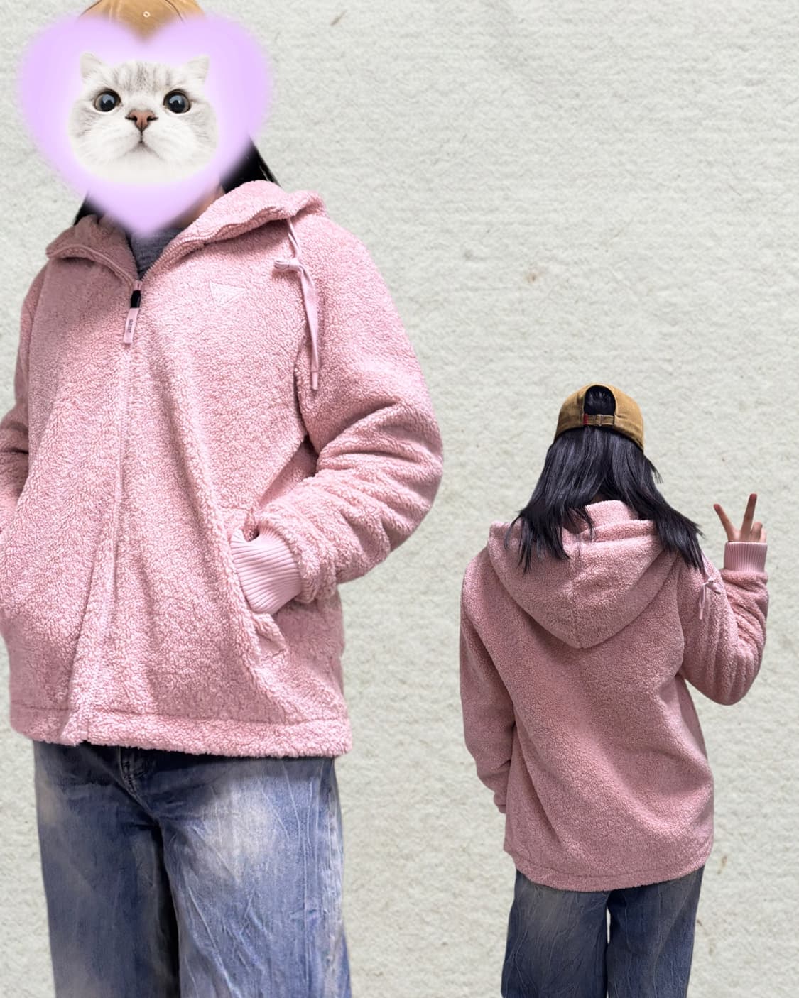 Guess 핑크뽀글집업 상품이미지2