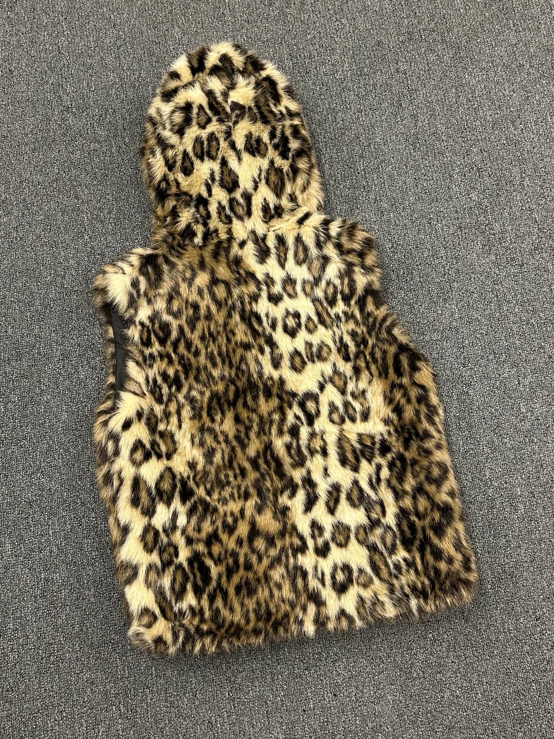 OS)재패니즈 빈티지 레오파드 퍼 후드 베스트 상품이미지4