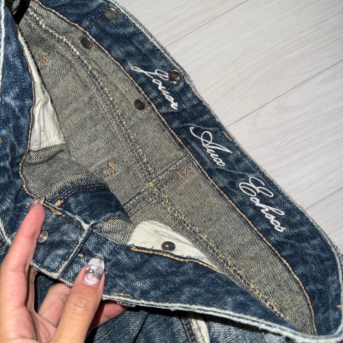 일본 빈티지 JOUER AUX ECHECS데님 스커트 갸루 Y2k 상품이미지7