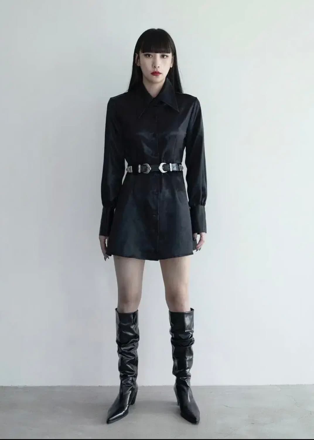 보헤미안서울 새틴 셔츠원피스 S 상품이미지1