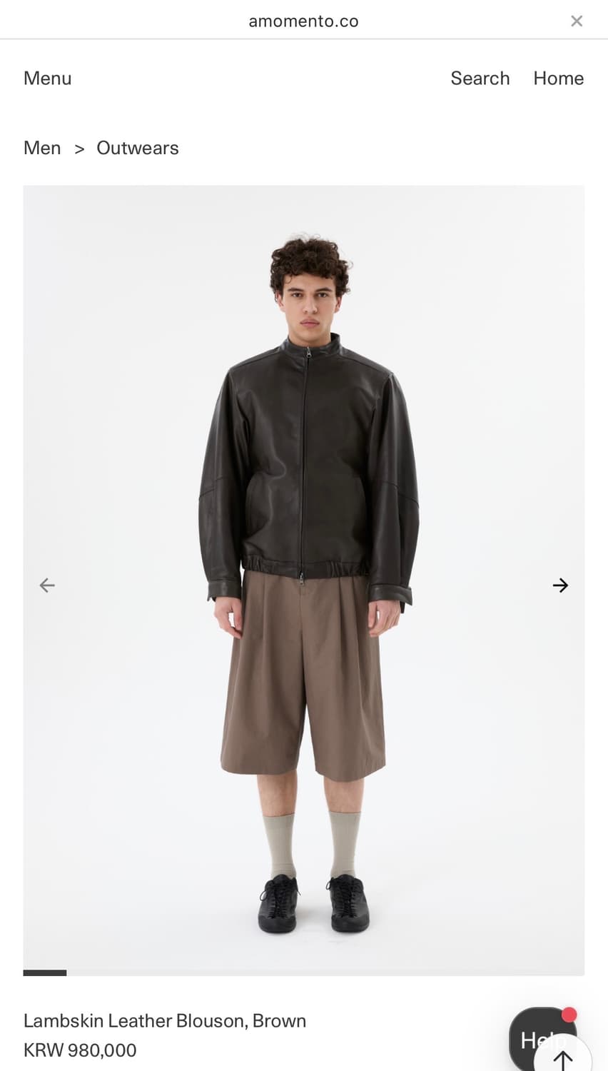 아모멘토 Lambskin Leather Blouson S사이즈 상품이미지1