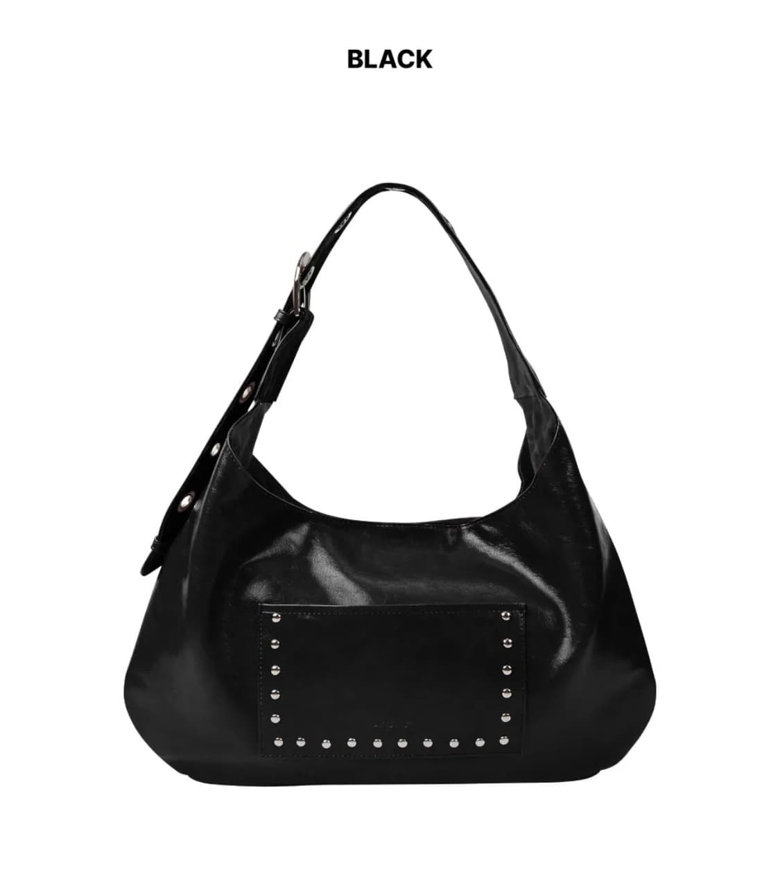 (새상품) 레터리 스터드 버클 리버시블 숄더백 블랙 상품이미지1