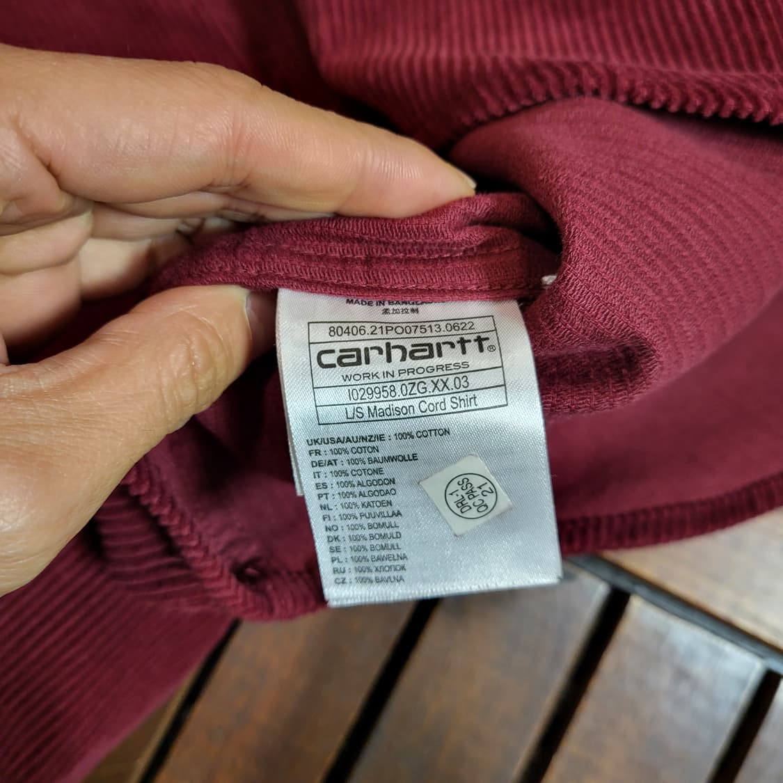 칼하트 WIP 코듀로이 셔츠  (M) 상품이미지8