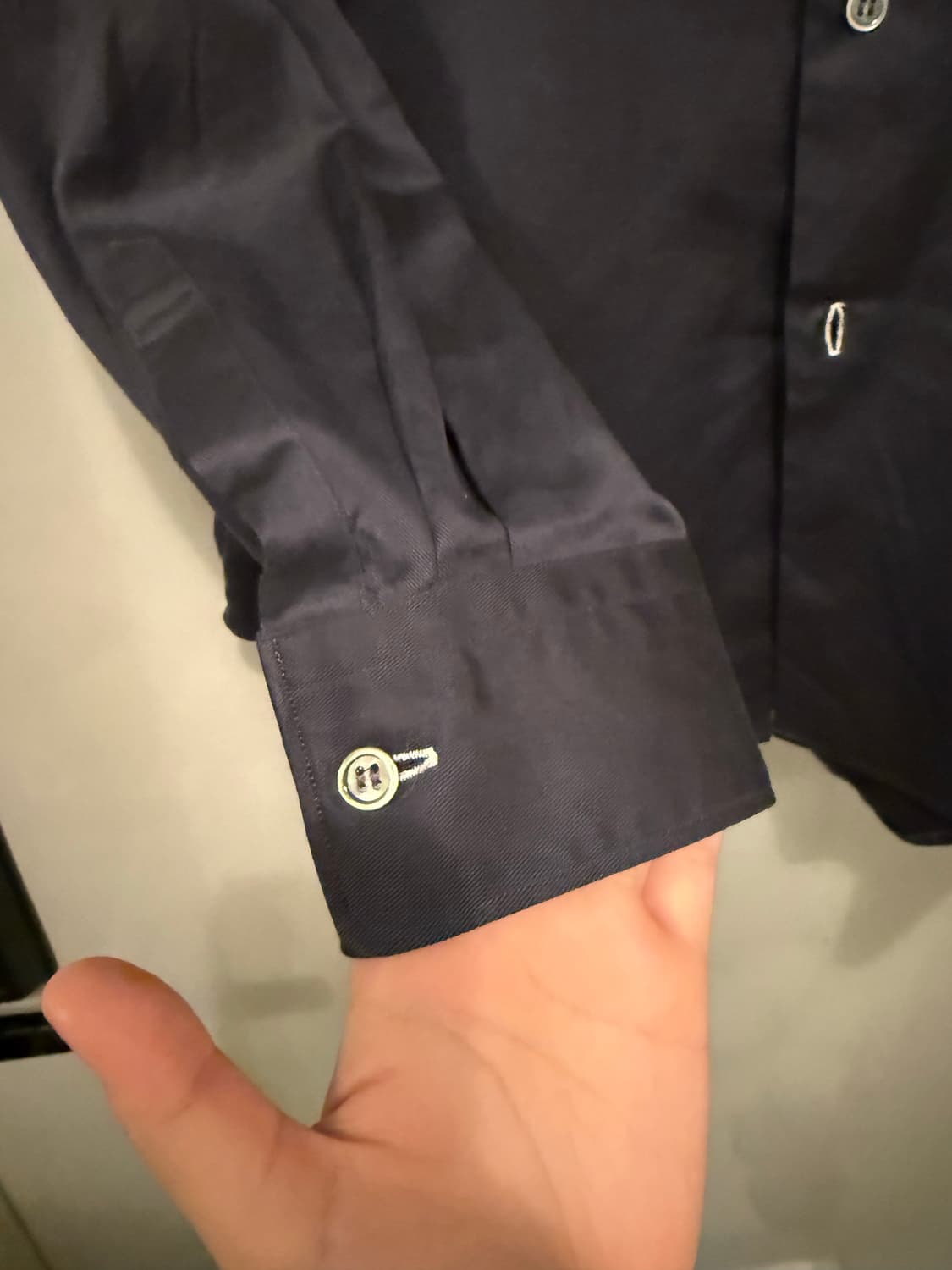 꼼데가르송 옴므 듀스 새틴 네이비 셔츠 상품이미지3