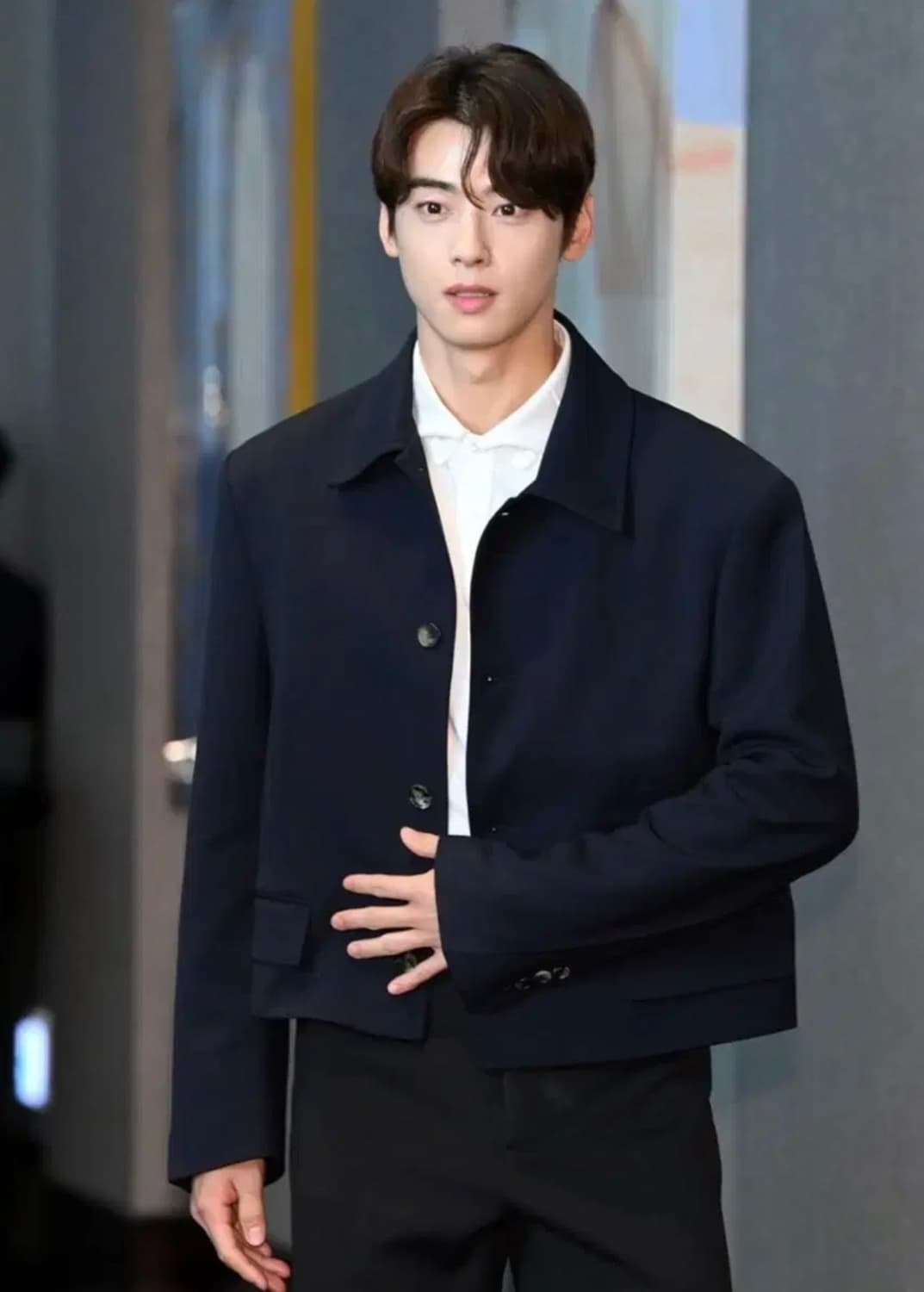 [XL] 렉토 울 블렌드 숏 자켓 다크네이비 상품이미지3