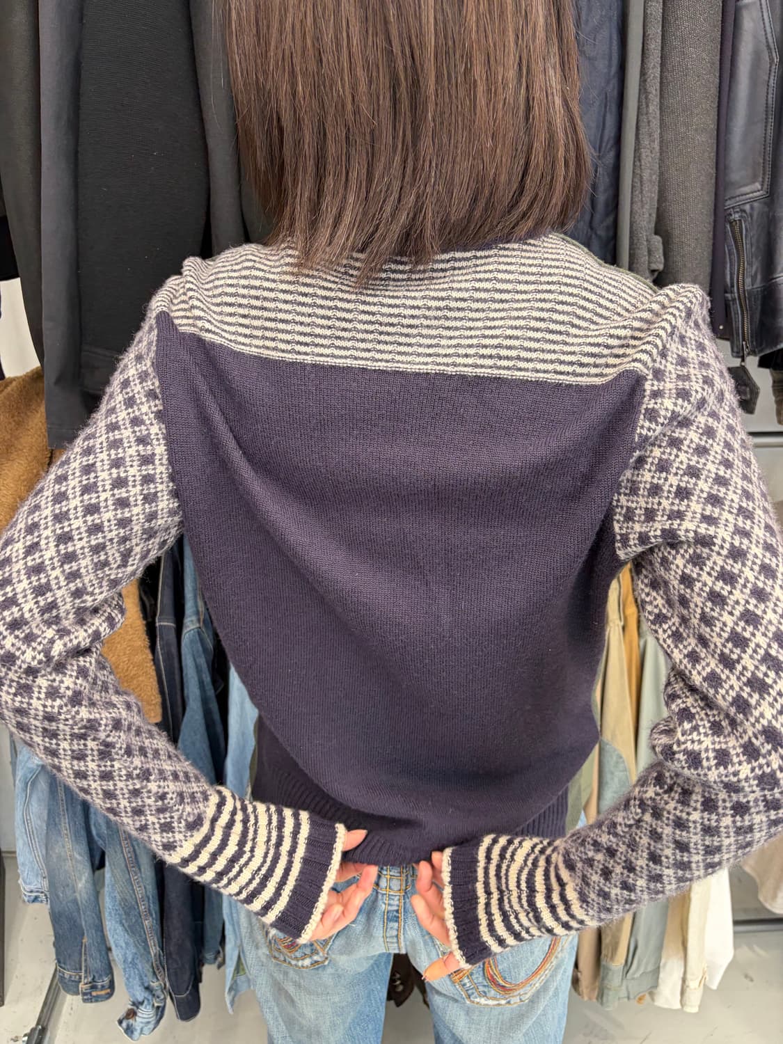 Moschino Jeans 집업 니트 네이비 자켓  상품이미지3