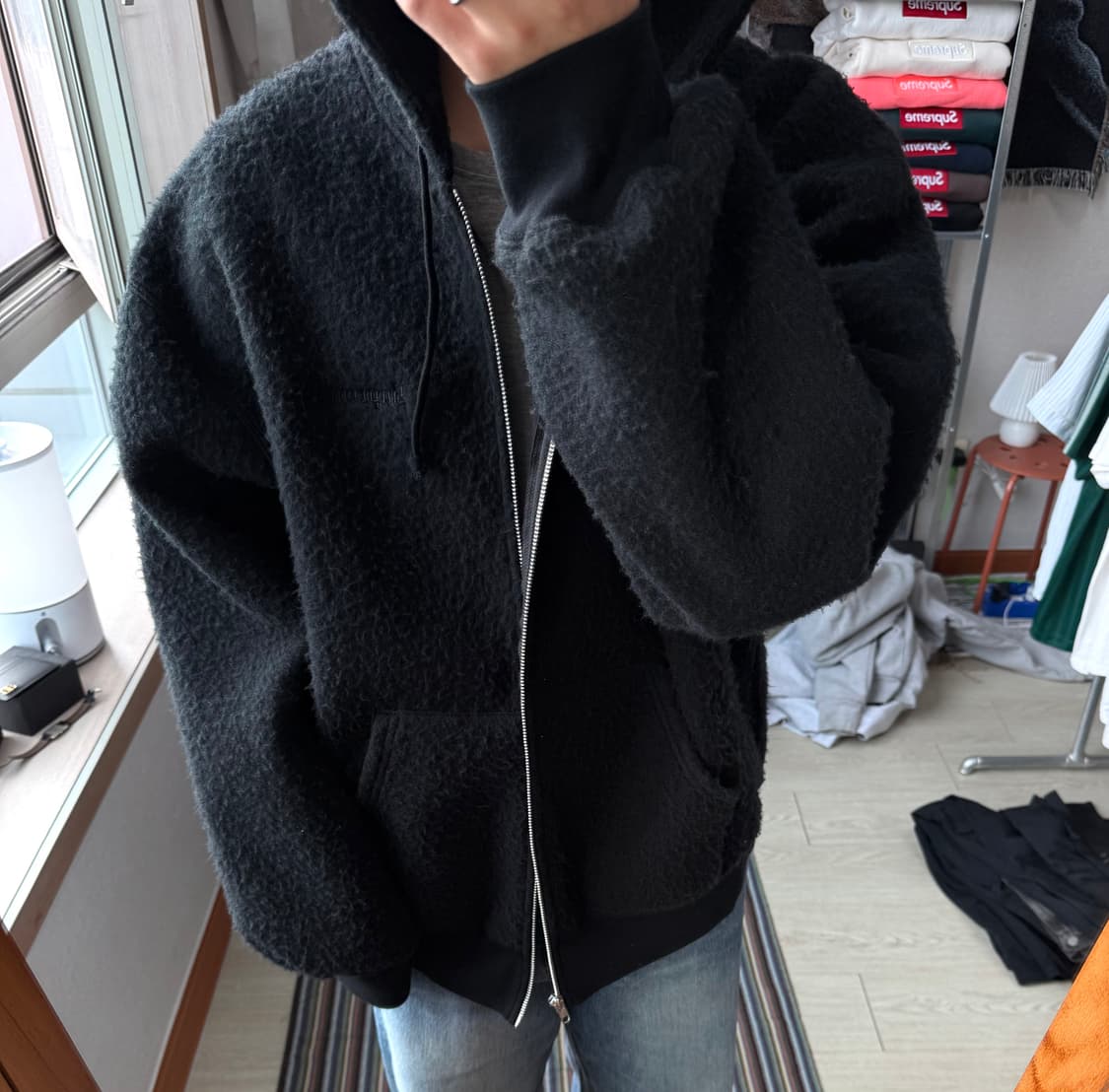 슈프림 필드 모헤어 후드집업 상품이미지1